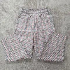 GU チェック柄 イージーパンツ メンズMサイズ