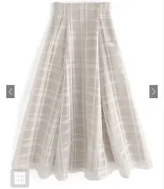 GRL チェック柄シアーフレアスカート アイボリー tu1082 Sサイズ