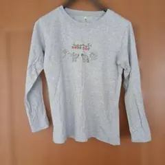 mont-bell 長袖カットソー グレー 動物イラスト