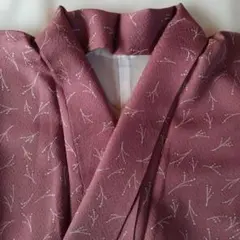 小紋　小花柄　小豆色 　ピンク