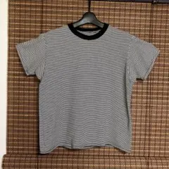 Allumer ボーダーTシャツ 半袖 ブラック×ホワイトのサムネイル