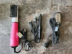 カールドライヤー アイロンブラシ2way ヘアアイロン ３点セット ヘアケア