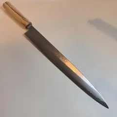 270mm ダマスカス柳刃包丁 天然牛角黒檀八角柄 鏡面仕上げ 刺身用