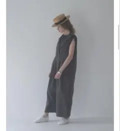 nest Robe コットンリネンタイプライターガーメントダイサロペット