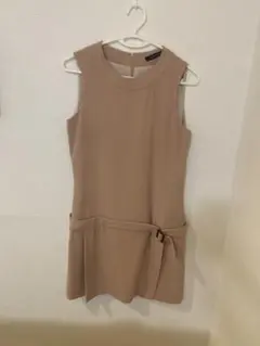 ZARA WOMAN ノースリーブ ひざ丈ワンピース ベージュ