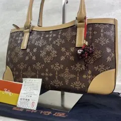 極美品 印傳屋 フォルキィ トートバッグ タグ付 冊子付 甲州印伝 本鹿