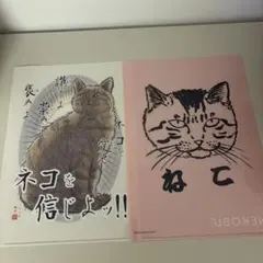 【 フェリシモ猫部】 クリアファイル 2枚セット 猫 イラストのサムネイル