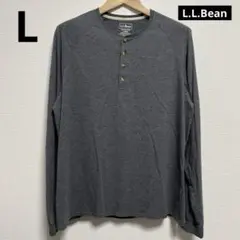 【L.L.Bean】エルエルビーンヘンリーネック長袖TシャツロンT　グレー　古着