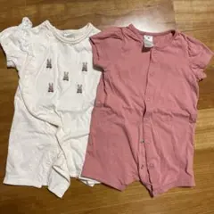 50〜60cm女の子用半袖ロンパース