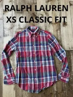 RALPH LAUREN ラルフローレン 長袖ネルシャツ 赤チェック XS