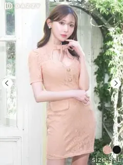 dazzy store ピンクレースドレス S