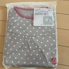 UNIQLO KIDS ルームセット 長袖 ドット柄 グレー Sのサムネイル