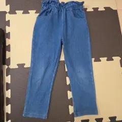 プティマイン　デニムブルーパンツ ハートポケット　100