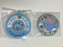 【タキシードサム】サンリオ 刺繍缶バッジ＆ミルクキャップシアーチャーム 2点