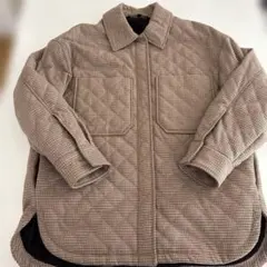 ZARA ブラウンチェック キルティングジャケット XS
