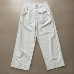 【未使用タグ付】plage ホワイトタックパンツ36