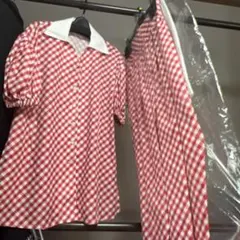 ロージーモンスター　ギンガムチェックセットアップ　赤