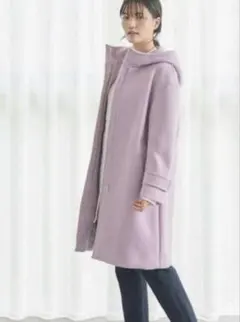 ＊タグ付き新品＊グリーンレーベルリラクシング＊フード付きコート＊34＊ライラック