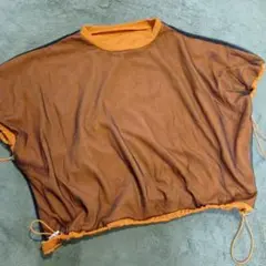 オレンジポリーヌブロー ドローストリング Tシャツ サイズF