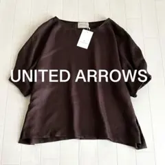 UNITED ARROWS リネン 半袖トップス ストレッチ素材 ピンク 日本製 