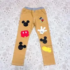 130cm ミッキーマウス 長ズボン キャラメル色 ベビードール
