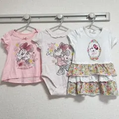 Disney ミニーちゃん　半袖　80cm 3点セット　まとめ売り　女の子のサムネイル