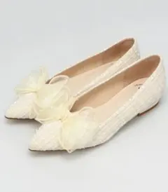 ORIENTALTRAFFIC　チュールリボンツイードパンプス