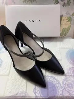 RANDA ブラック ポインテッドトゥパンプス 新品未使用23.5cm