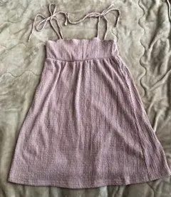 GU ジーユー テクスチャーキャミソールミニワンピース M ピンク