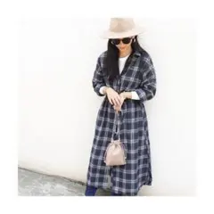 新品未使用　鈴木詩織着用　coca チェック柄ロングシャツワンピース　コカ