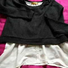 ✨セシルマクビー、編み込み、メッシュセーター長袖、黒