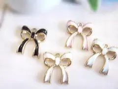 【即購入OK】4個　( #4915)　リボン　4色　チャーム 大