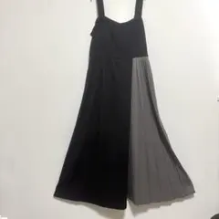 Helm ワンピース 切替 プリーツ キャミソール L 黒グレー
