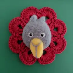 羊毛フェルト／ハシビロコウのブローチ