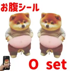 左右2枚組(Oセット)　ぷにぷに　お腹　可愛い　Tシャツ　しばいぬ　柴犬