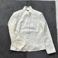 ✨ブルックスブラザーズ/0/白/ジャケット/スタンドカラー/麻/おしゃれ