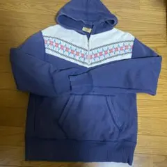 雪柄ハーフジップパーカー　雪柄スウェット　90s