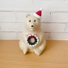 しろくま貯金箱 クリスマス セット ミニリース＆サンタ帽