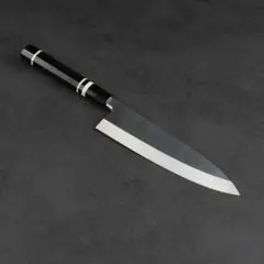 ステン本焼V金10号切付牛刀包丁27cm片刃 鏡面 黒水牛黒檀八角柄 - メルカリ