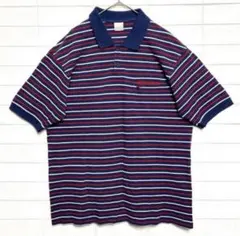 NIKE ナイキ ワンポイント刺繍 ボーダー ポロシャツ ビッグシルエット XL