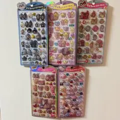 うるちゅるポップシール　モンチッチ　シュガーバニー　ヒョウ柄　チェック　サマー