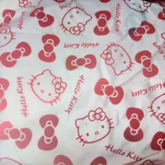 ハローキティ 30周年限定赤リボンプリント綿生地 110×35位2004年レトロ