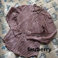 Burberry パープルチェック長袖ネルシャツ Lのサムネイル