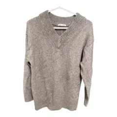 GU ニット メランジVネックセーター ピンク sサイズ