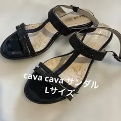 cava cava サンダル ブラック ストラップ　Lサイズのサムネイル