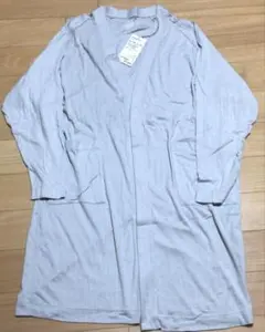 無印良品ワイドリブロングカーディガン Lサンドベージュ