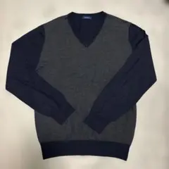 VISARUNO グレー/ネイビー ニット 3L