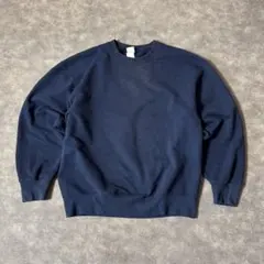 も*と様 90s フルーツオブザルーム 無地 スウェット ネイビー L メキシコ