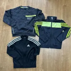 adidas ジャージ 黒/黄緑 120.130