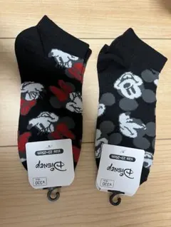 【新品 未使用】Can ⭐︎Doディズニー ミッキー、ミニー レディース靴下 黒